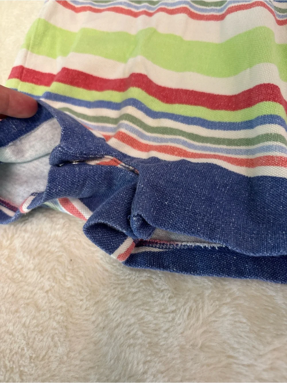 Ralph Lauren Striped Baby Polo Romper in Navy, Red & White 9 months